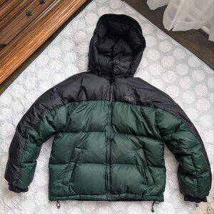 Vintage Eddie Bauer EBtek Goose Down Puffer Jacket Green/ Black Men`s size L.